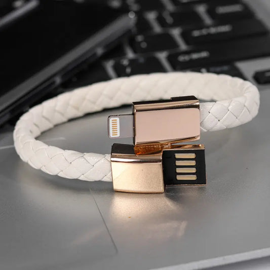 Authentic Leather USB Charging Bracelet